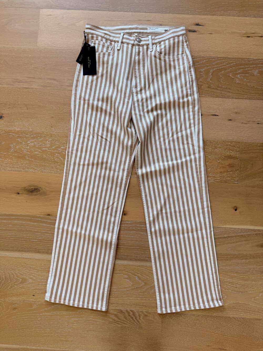 NWT Rag & Bone "The Shea" high-rise relaxed straight stripe jeans women’s sz 29